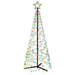 Mobili Weihnachtsbaum mit farbigem Kegel, 200 LEDs, 70 x 180 cm, Weihnachtsdekoration, Weihnachtsbaum, künstlicher Weihnachtsbaum, dünner Ständer