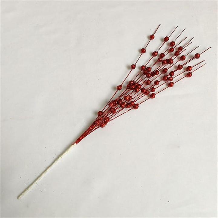 Künstliche Schaumstoffblumen, goldener Glitzer, Weihnachtsbeeren, Blumenstrauß, Zuhause, Weihnachten, Hochzeit, Dekoration, Tischkranz, Basteln, 43 cm