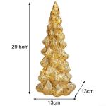 Exquisiter Glas-Weihnachtsbaum mit Lichtern, Glas-Weihnachtsbaum mit Lichtern, Tischplatte, dekorativer Weihnachtsbaum, Leuchtturm-Ornamente (B)