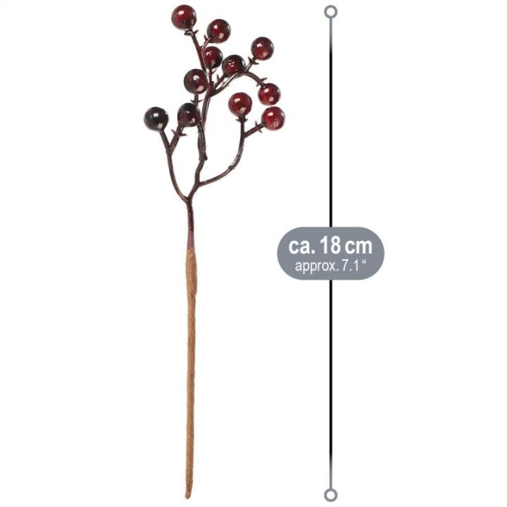 20 x strooidecoratie, decoratieve takken met bessen, decoratieve takken om te strooien als knutselbenodigdheden, verfraait geschenken en potpourris (20 stuks, rode bessen)
