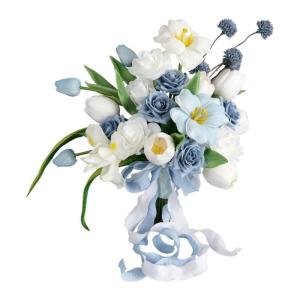Brautsträuße mit Schleife, künstliche Blumensträuße für Brautjungfern zur Hochzeitszeremonie, zum Jahrestag, zum Valentinstag