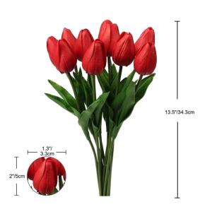 20 stuks kunstbloemen, kunstbloemen, tulp, kunstbloemen, tulp, bloemenboeket, latex, bloemen, zijde, tulp, real-touch, voor thuis, feest, bruiloftsboeket, tuindecoratie