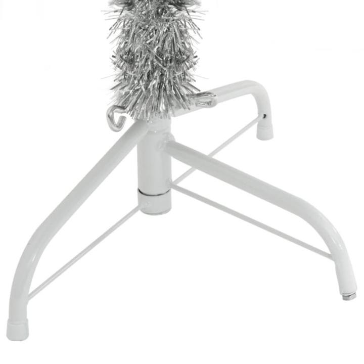 Kunst Weihnachtsbaum,künstlicher Weihnachtsbaum klein,Künstlicher Halb-Weihnachtsbaum mit Ständer Silbern 180 cm PVCGeeignet für Patio, Schlafzimmer, Wohnzimmer, Weihnachten
