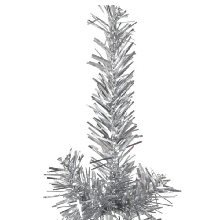 Künstlicher Weihnachtsbaum Silber 240 cm Höhe PVC-Material Halb-Weihnachtsbaum Platzsparend Wand Christbaum Innen- und Außenbereich Wirtschaftliche Weihnachtsdekoration Festlich