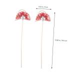 2st Blumenstab 2022 Cupcake-Picks Japanische Fan-Dekorationen Blumenarrangement-Fan Künstliche Blumenstiele Blumenstrauß-Arrangement Pflücken Sushi-Arrangement-Sticks Rosa Hölz