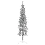 Künstlicher Weihnachtsbaum Silber 150 cm Höhe PVC-Material Halb-Weihnachtsbaum Platzsparend Wand Christbaum Innen- und Außenbereich Wirtschaftliche Weihnachtsdekoration Festlich