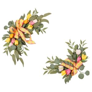 Empfang Seiden Tulpen Arrangements Hochzeit Gemischte Pfingstrosen Willkommensschild Veranstaltungsverzierungen