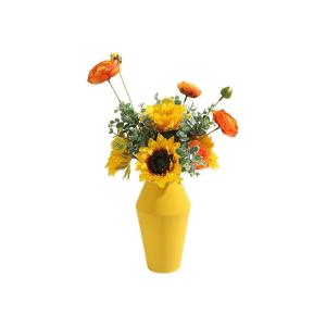 Kunstblumen Künstliches Blumenarrangement aus Sonnenblumen und Eukalyptus – fröhliche Dekoration für Tische, Hochzeiten, Büros und Zuhause – pflegeleicht für jeden Anlass