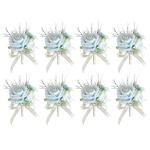 8er-Pack Ansteckblumen für Bräutigam und Braut, anspruchsvolle Ansteckblumen für die Hochzeit, Elegante Boutonniere-Accessoires für Brautjungfern