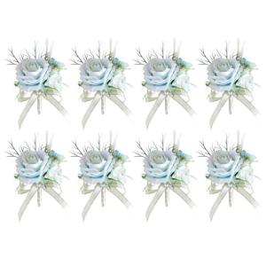 8er-Pack Ansteckblumen für Bräutigam und Braut, anspruchsvolle Ansteckblumen für die Hochzeit, Elegante Boutonniere-Accessoires für Brautjungfern