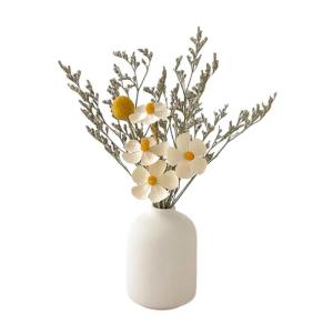 Kunstblumen Gefälschte Blumen mit Vase, rustikale Dekorationen für das Heimbüro, kleine Vase, Blumenstrauß, Dekoration für den Esstisch für jeden Anlass