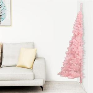 Künstlicher halber Weihnachtsbaum mit Stahlständer, Weihnachtsbaum für kleine Räume, Weihnachtsdekoration für Zuhause, Büro (240 cm)