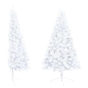 Künstlicher Halb-Weihnachtsbaum Beleuchtung Kugeln Weiß 210 cmWeiß und Rose