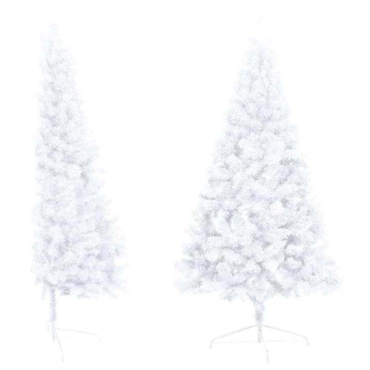 Künstlicher Halb-Weihnachtsbaum Beleuchtung Kugeln Weiß 210 cmWeiß und Rose