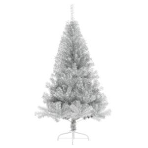 Kunst Weihnachtsbaum,künstlicher Weihnachtsbaum klein,Künstlicher Halb-Weihnachtsbaum mit Ständer Silbern 180 cm PVCGeeignet für Patio, Schlafzimmer, Wohnzimmer, Weihnachten