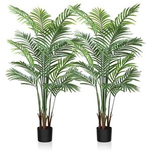 Kunstpalm, 130 cm, grote kunstplant in pot, kunststof palm, ziet eruit als een echte plant, decoratie voor woonkamer, balkon, slaapkamer, kantoor, cadeau voor een housewarming (2 s