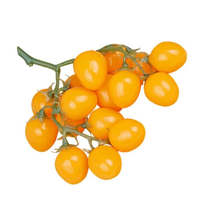 2st Simulierte Kleine Tomaten Künstliche Kirschtomaten-Modell Kunstfruchtdekor Realistisch Simulationsfrucht Zuhause Gefälschte Fruchtstütze Küche Kirschtomaten Prop Yellow Sch