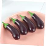 4 Sätze Simulation Aubergine Dekoratives Auberginenmodell Hausmodell-Dekoration Miniatur Aubergine Zarte Miniatur-aubergine Realistisches Miniaturspielzeug Mini-dekor 4 Stück * 4