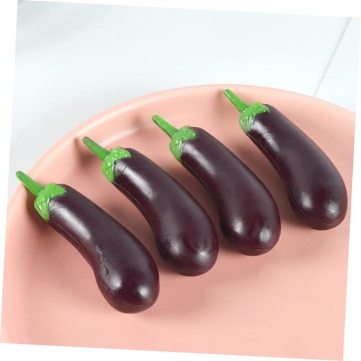 4 Sätze Simulation Aubergine Dekoratives Auberginenmodell Hausmodell-Dekoration Miniatur Aubergine Zarte Miniatur-aubergine Realistisches Miniaturspielzeug Mini-dekor 4 Stück * 4