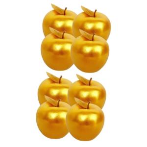 8 STK Simulierter Goldener Apfel Äpfel Tafelaufsatz Gefälschte Äpfel Emuliertes Fruchtmodell Mini Künstlich Simulierte Äpfel Realistische Goldene Äpfel Lebensechte Frucht Sch