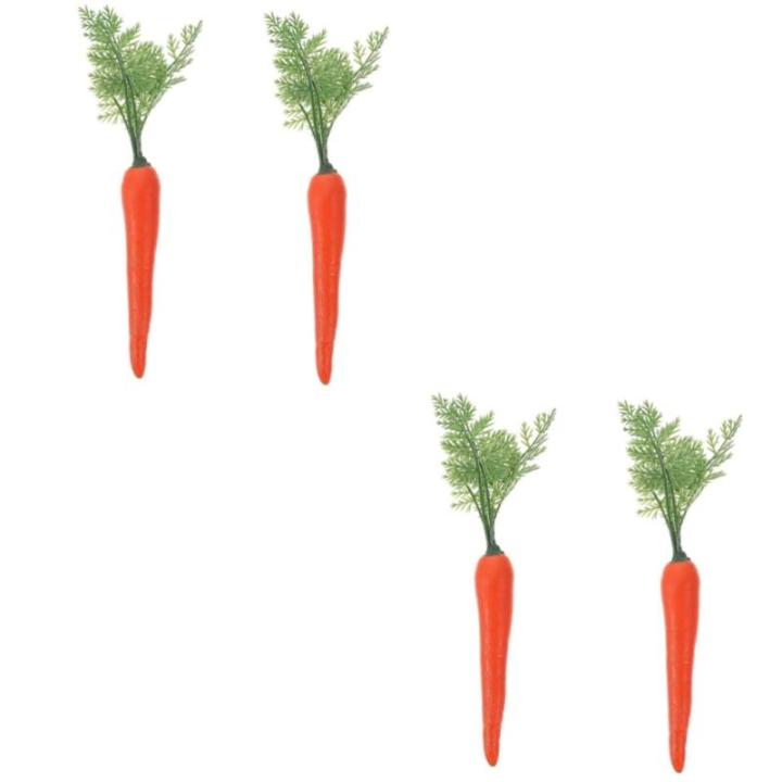4 Plastik gemüse osterdekoration Karotten-Schaufensterdekoration PVC-Ladenstütze kreative Lebensmittel gefälschte gefälschtes Gericht Dekorationen Modell