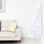Künstlicher Halb-Weihnachtsbaum Beleuchtung Kugeln Weiß 210 cmWeiß und Rose