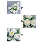 Hochzeitssträuße für die Braut, Rosen, Calla-Lilien, Hochzeitsblumen, künstliche Brautsträuße für eine rustikale Hochzeitszeremonie