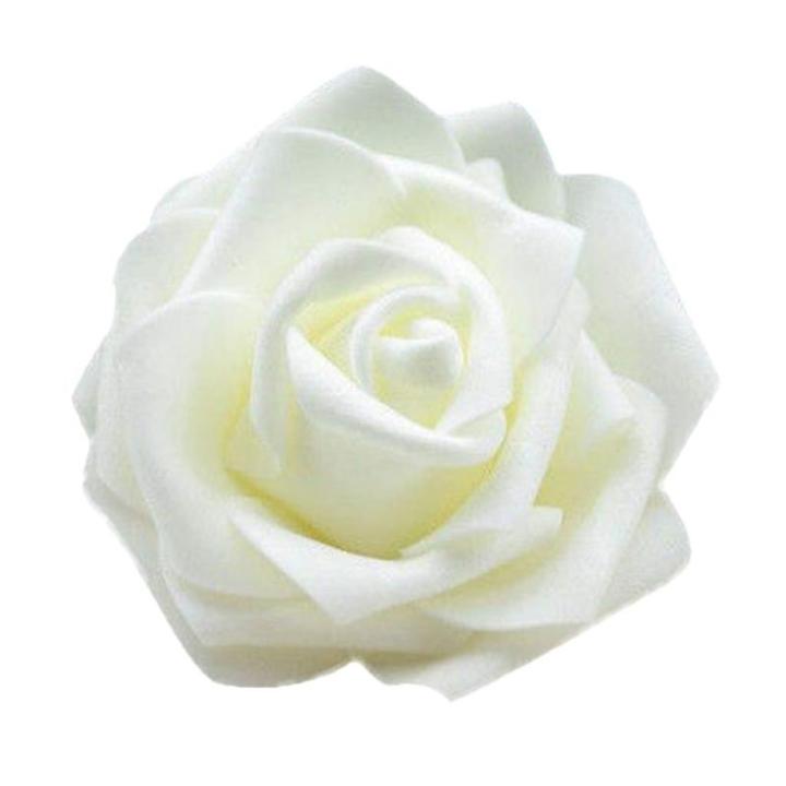 50 x schuimkoppen, bloemkoppen, kunstbloemen, bruidsboeket, huisdecoratie, rozen - crème