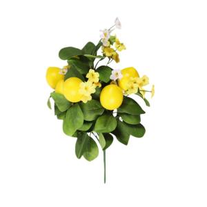 Zitronenstrauß Künstliche Zitronen Bastelblätter Stiel Künstliche Blumenstraußstiele Dekorative Zitrone Und Blumenarrangement Zitronenzweig DIY Zitronenzweig Plastik Yellow