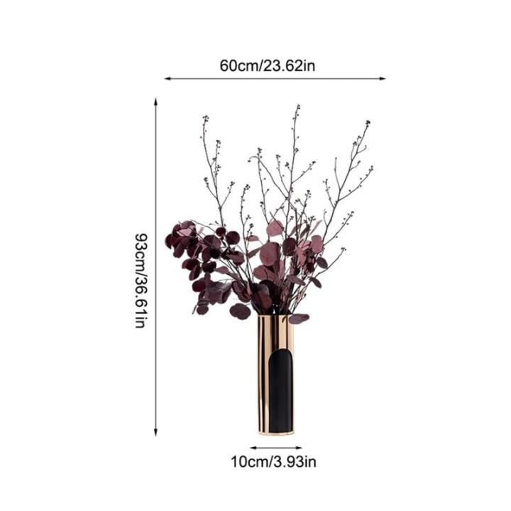 Kunstblumen Modernes Kunstblumenarrangement – ​​Exquisite Blumenornamente aus Metall und Trockenblumen, 60 cm für das Wohnzimmer für jeden Anlass