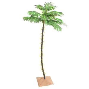 Kunstpalm met 96 leds, decoratieve boom, kunstboom, decoratie voor Kerstmis, feest, bruiloft, tuin, balkon, warmwit, 180 cm