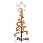 Kerstboom kegelvorm met ballen 80 leds warm wit 120 cm