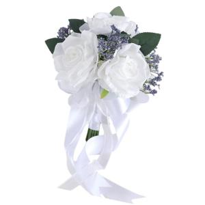 Braut Hochzeit Blume Seide Rosen Hand Bouquet Zubehör Frauen Party Dekoration