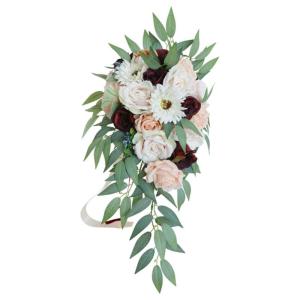 Künstliche Seidenblumen, Ornament, handgehalten, weinrote Blumen, Ornament, Basteln, Dekorationszubehör für Hochzeit, Valentinstag