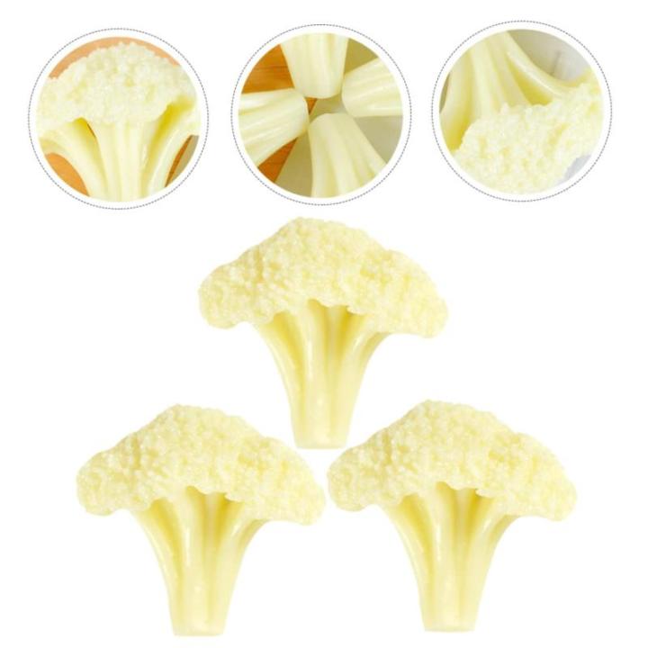 2 Sätze Blumenkohl Modell Simulation Grüner Brokkoli Gemüse Requisiten Grüne Accessoires Lebensechte Blumenkohl Verzierung Künstliches Gemüse Gemüse Ornament 3 Stück * 2
