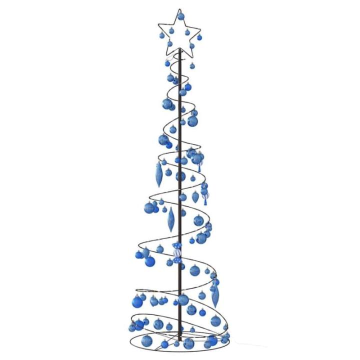 Weihnachtsbaum Kegelform mit Kugeln 120 LEDs Warmweiß 180 cm