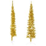 Künstlicher Weihnachtsbaum Golden 240 cm Höhe PVC-Material Halb-Weihnachtsbaum Platzsparend Wand Christbaum Innen- und Außenbereich Wirtschaftliche Weihnachtsdekoration Festlich