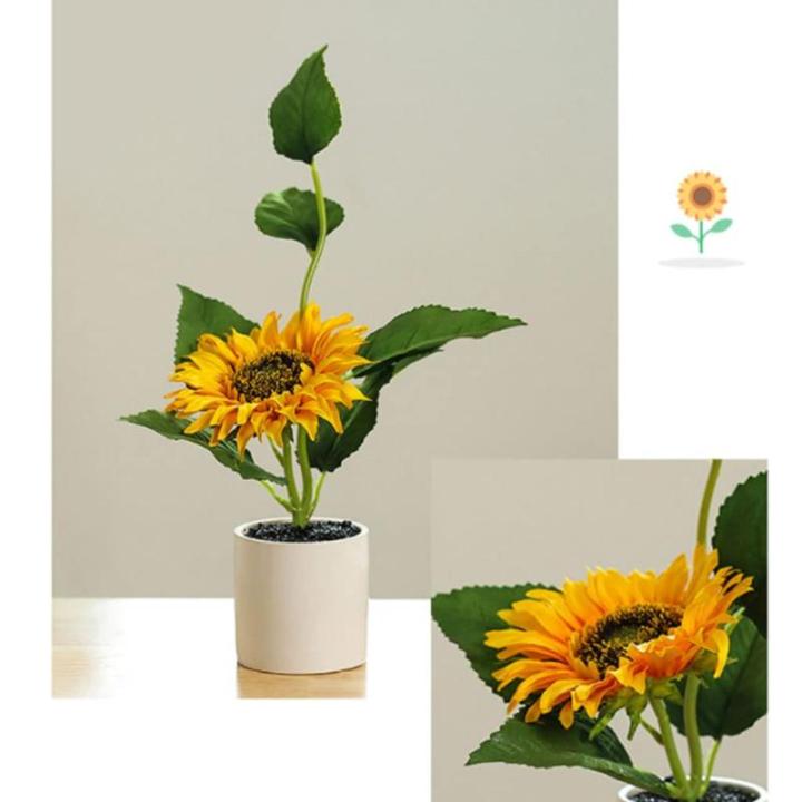 Kunstblumen Künstliche Sonnenblumen-Topfpflanzen, gelbe Kunstblume, für Flora-Arrangement, Küche, Büro, Tisch, Schreibtischdekoration für jeden Anlass