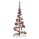 Kerstboom kegelvorm met ballen 80 leds warm wit 120 cm