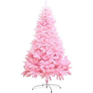 6ft Einzigartige Weiß Weihnachten Baum Künstliche Weihnachten Baum Mit Metall Ständer Für Indoor Und Outdoor Dekoration Modische，Pink-180cm