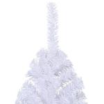 Herbruikbare kunstmatige halve kerstboom met standaard, 240 cm, H kerstdecoratie, kunstboom, kerstboom, thuis, dennenboom, pvc en staal, wit