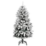 Künstlicher Weihnachtsbaum Klappbar Christbaum Kunstbaum Weihnachten Dekobaum Künstlicher Weihnachtsbaum Tannenbaum Weihnachtsdeko 150 LEDs & Kugeln 150 cm Grün und Weiß