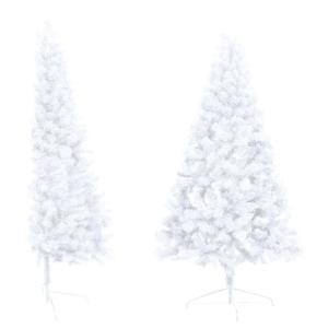 Künstlicher Halb-Weihnachtsbaum Beleuchtung Kugeln Weiß 210 cmWeiß und Golden
