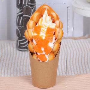 2 Stück Simulation Ei Waffel Modell Display Probe Dessert Fake Bubble Waffel Essen-Gelb