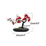 Kunstblumen Künstliche Blumen Pflaumenblüte mit Topf, Simulationsblume Tischdekoration Zubehör Seidengefälschte Pflanzen für Büro Zuhause für jeden Anlass