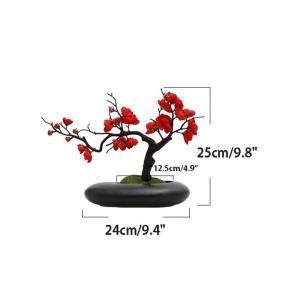 Kunstblumen Künstliche Blumen Pflaumenblüte mit Topf, Simulationsblume Tischdekoration Zubehör Seidengefälschte Pflanzen für Büro Zuhause für jeden Anlass