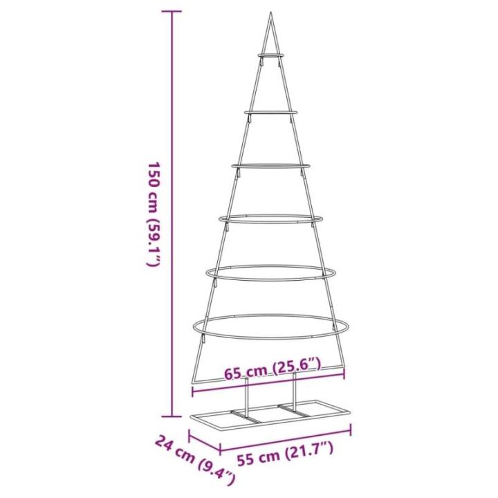 Metalen kerstboom groot voor decoraties, dennenboom van metaal, 150 cm, kerstboom met standaard, ruimtebesparende doe-het-zelf decoratie, dennenboom, zwart