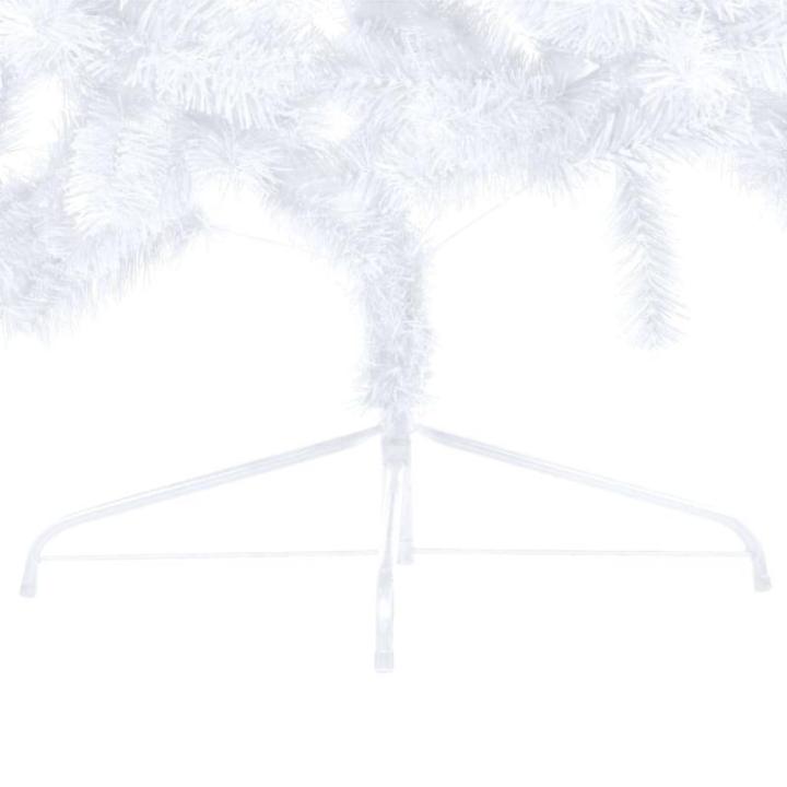 Künstlicher Halb-Weihnachtsbaum Beleuchtung Kugeln Weiß 210 cmWeiß und grau