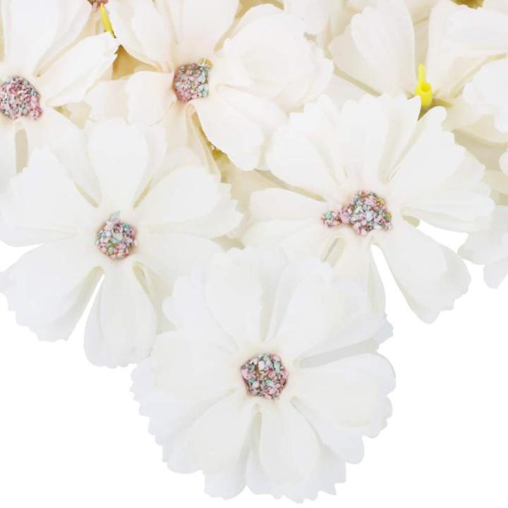 50 stuks kunstmadeliefjes, bloemkelken, , kleurrijke bloemkelken, mini zijden bloemen voor het knutselen, scrapbooking, bruiloften, feesten, woondecoratie - champagne