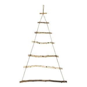 Houten boom kerstboom dennenboom wanddecoratie hangdecoratie om te versieren knutselen voor doe-het-zelf adventskalender Kerstmis Advent (natuur - 100 cm)